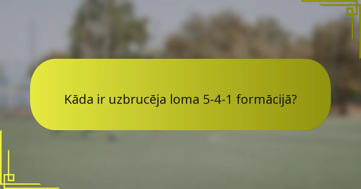 Kāda ir uzbrucēja loma 5-4-1 formācijā?